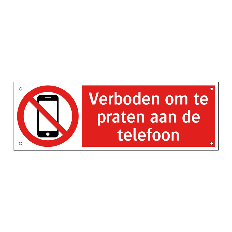 Verboden om te praten aan de telefoon