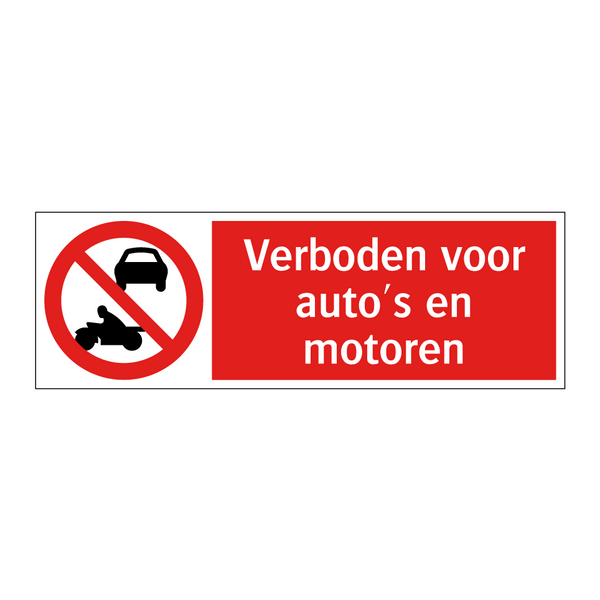 Verboden voor auto's en motoren