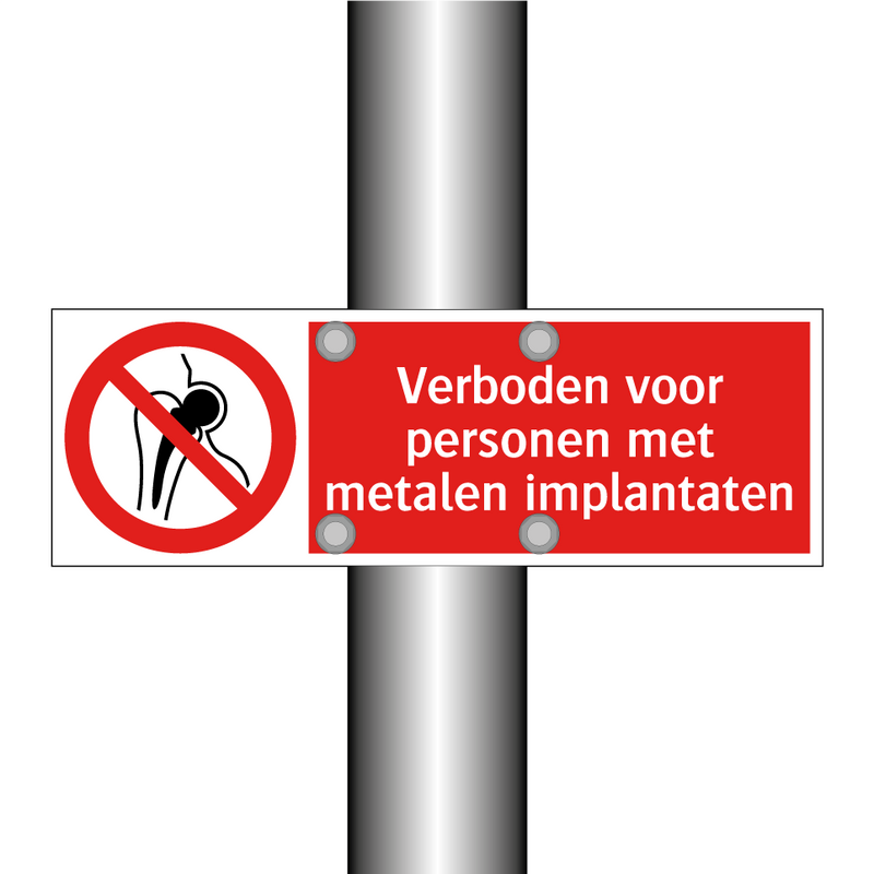Verboden voor personen met metalen implantaten