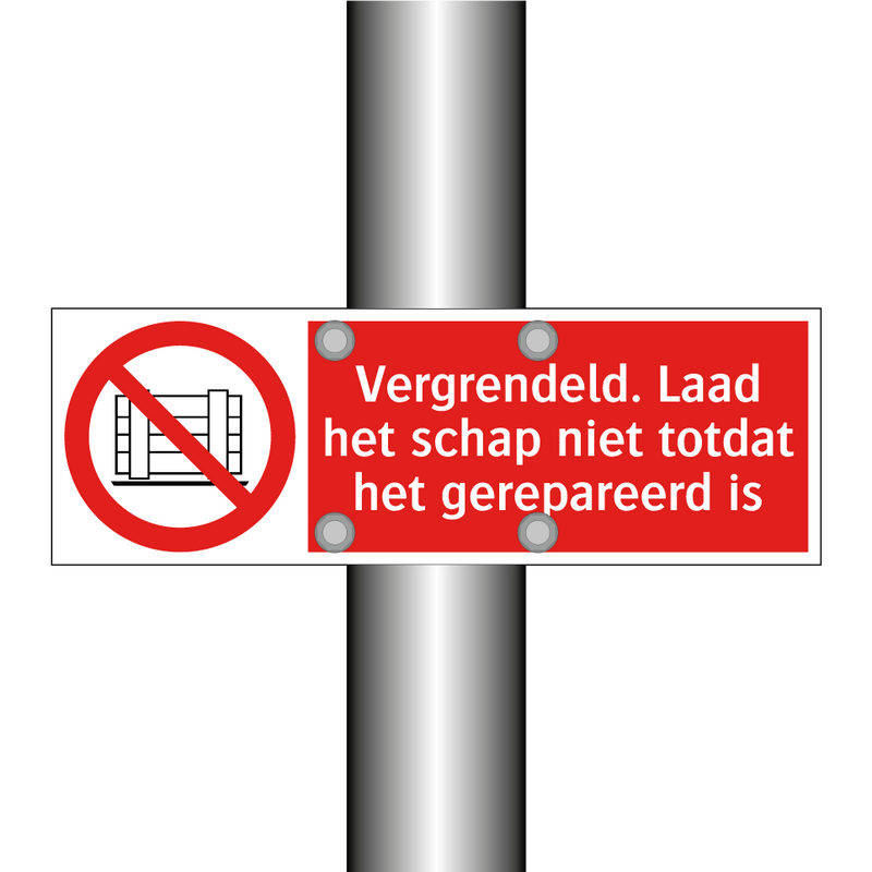 Vergrendeld. Laad het schap niet totdat het gerepareerd is