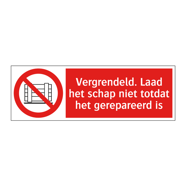 Vergrendeld. Laad het schap niet totdat het gerepareerd is
