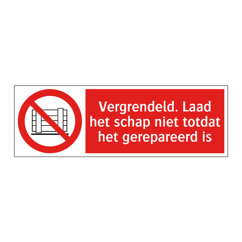 Vergrendeld. Laad het schap niet totdat het gerepareerd is