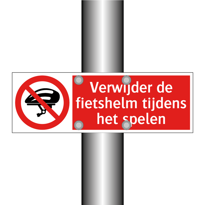 Verwijder de fietshelm tijdens het spelen