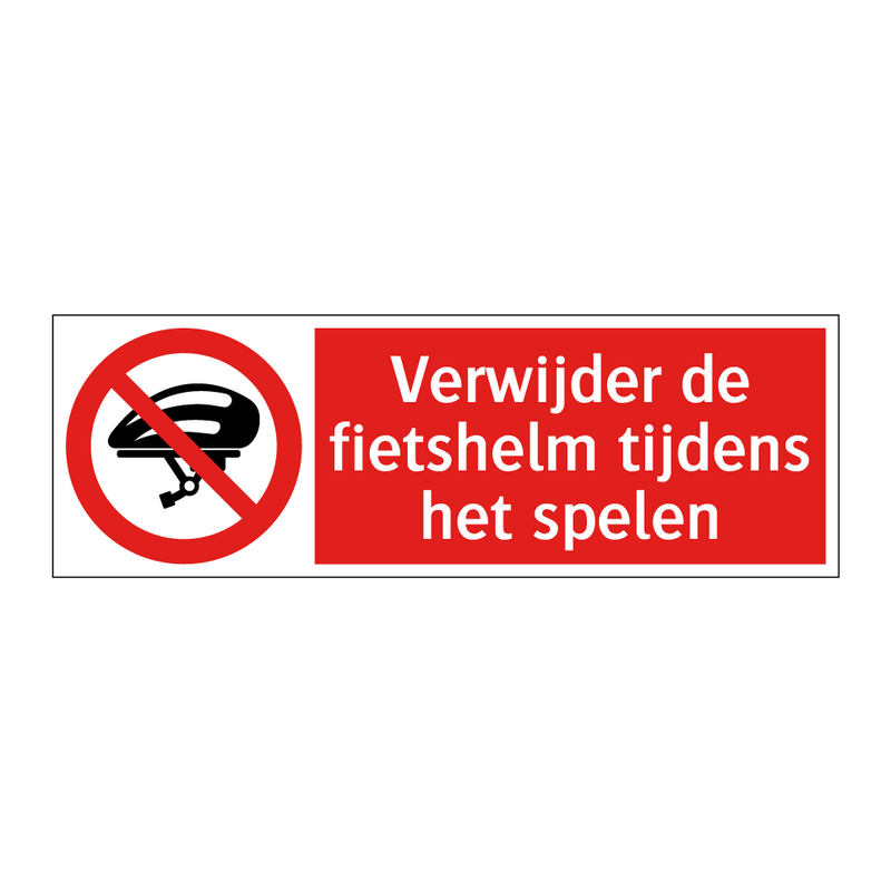 Verwijder de fietshelm tijdens het spelen