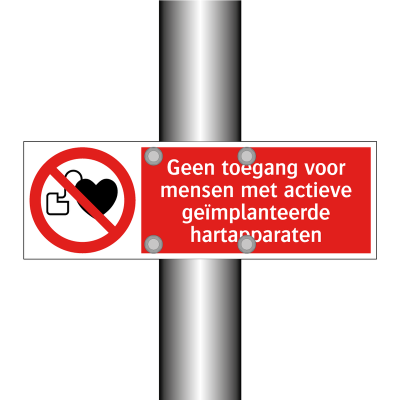 Geen toegang voor mensen met actieve geïmplanteerde hartapparaten
