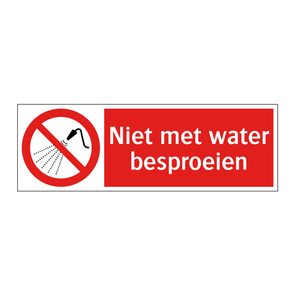 Niet met water besproeien