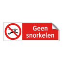 Geen snorkelen