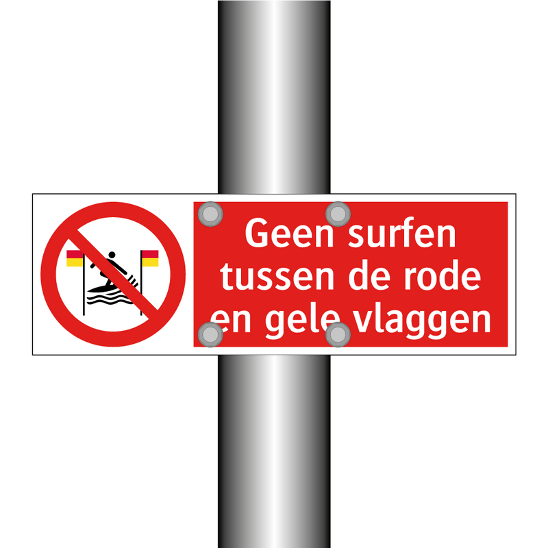 Geen surfen tussen de rode en gele vlaggen