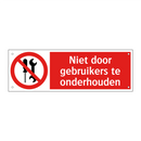 Niet door gebruikers te onderhouden