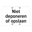 Niet deponeren of opslaan