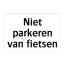 Niet parkeren van fietsen