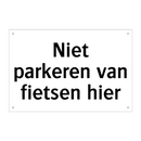 Niet parkeren van fietsen hier