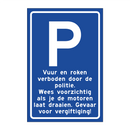 Vuur en roken verboden door de politie. Wees voorzichtig als je de motoren laat draaien. Gevaar voor vergiftiging!