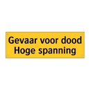 Gevaar voor dood Hoge spanning