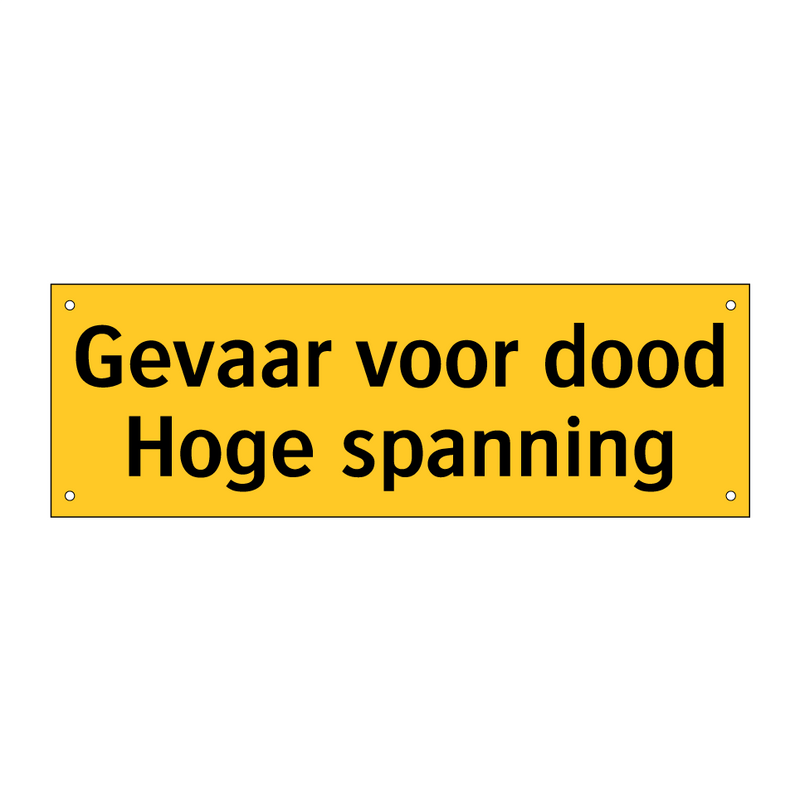 Gevaar voor dood Hoge spanning