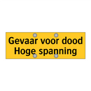 Gevaar voor dood Hoge spanning