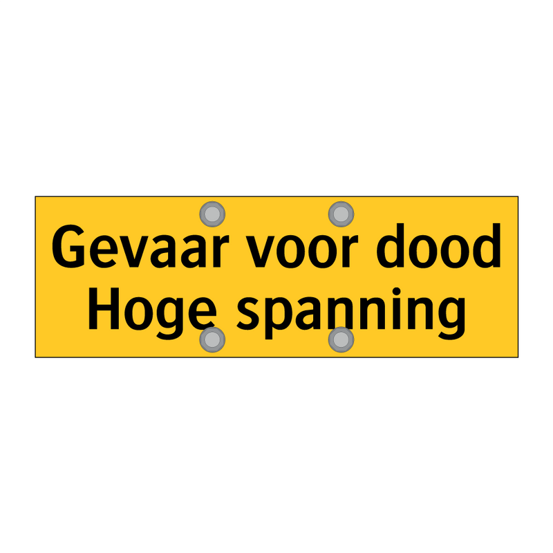 Gevaar voor dood Hoge spanning