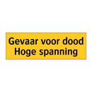 Gevaar voor dood Hoge spanning