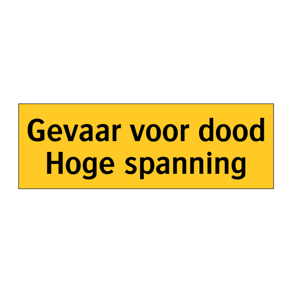 Gevaar voor dood Hoge spanning