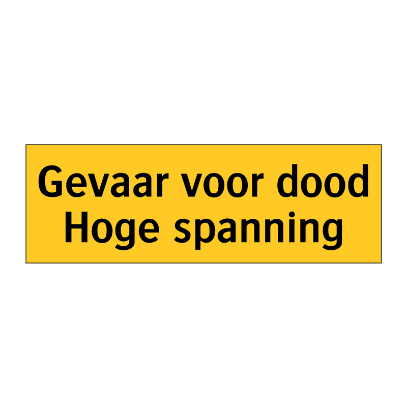 Gevaar voor dood Hoge spanning