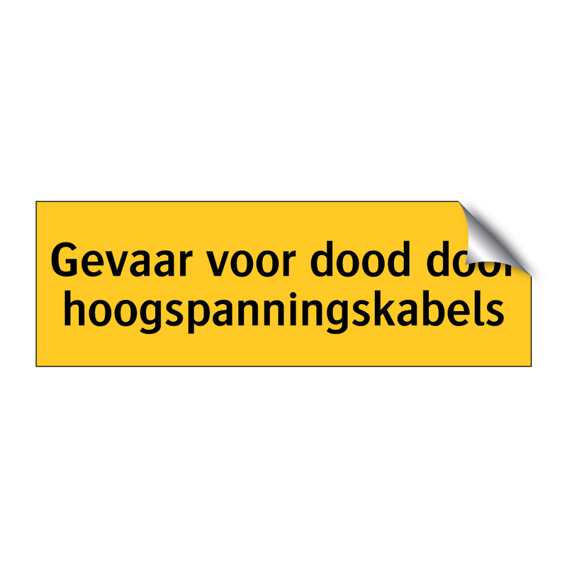 Gevaar voor dood door hoogspanningskabels