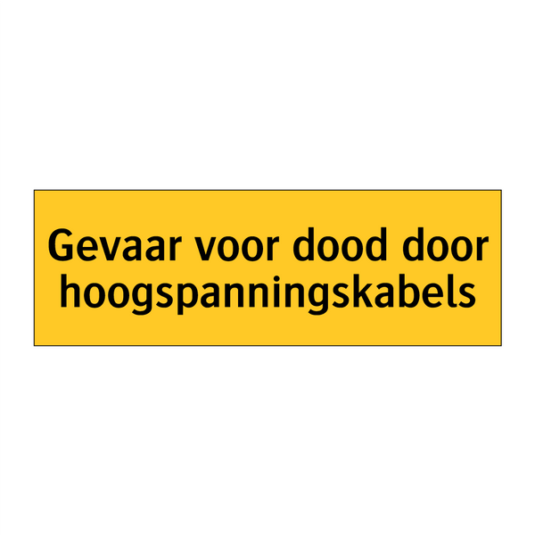 Gevaar voor dood door hoogspanningskabels