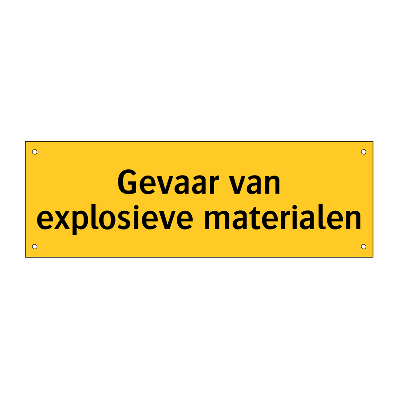 Gevaar van explosieve materialen