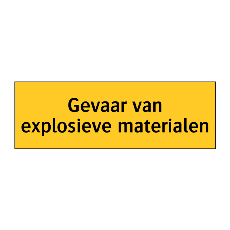 Gevaar van explosieve materialen