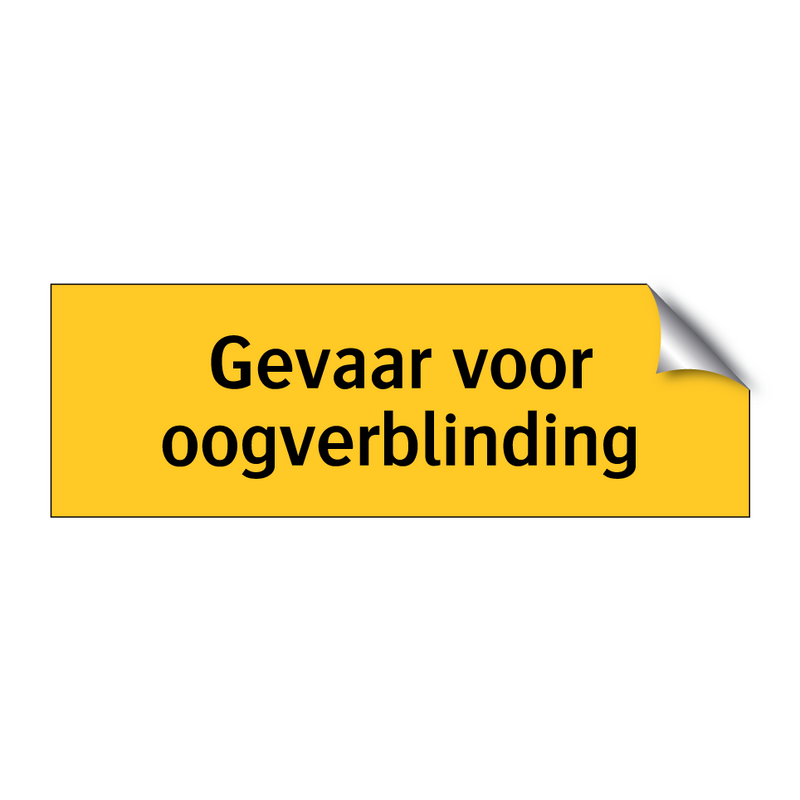 Gevaar voor oogverblinding