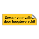 Gevaar voor vallen door hoogteverschil