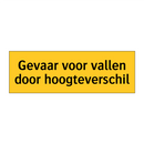 Gevaar voor vallen door hoogteverschil