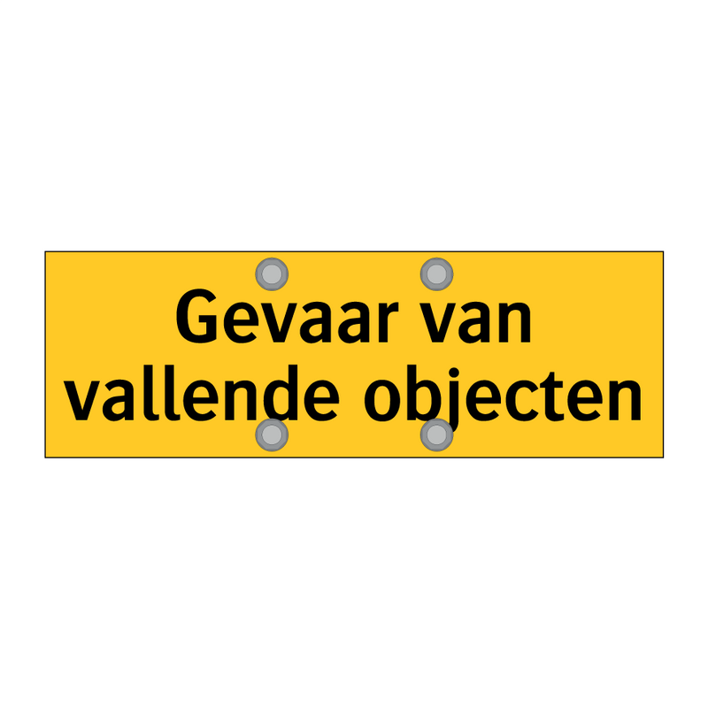 Gevaar van vallende objecten