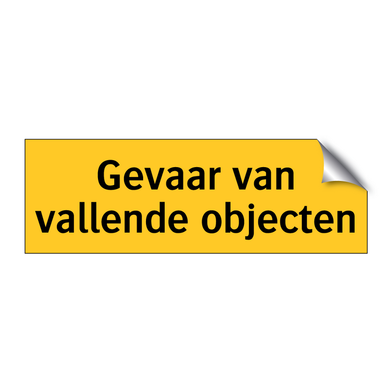 Gevaar van vallende objecten