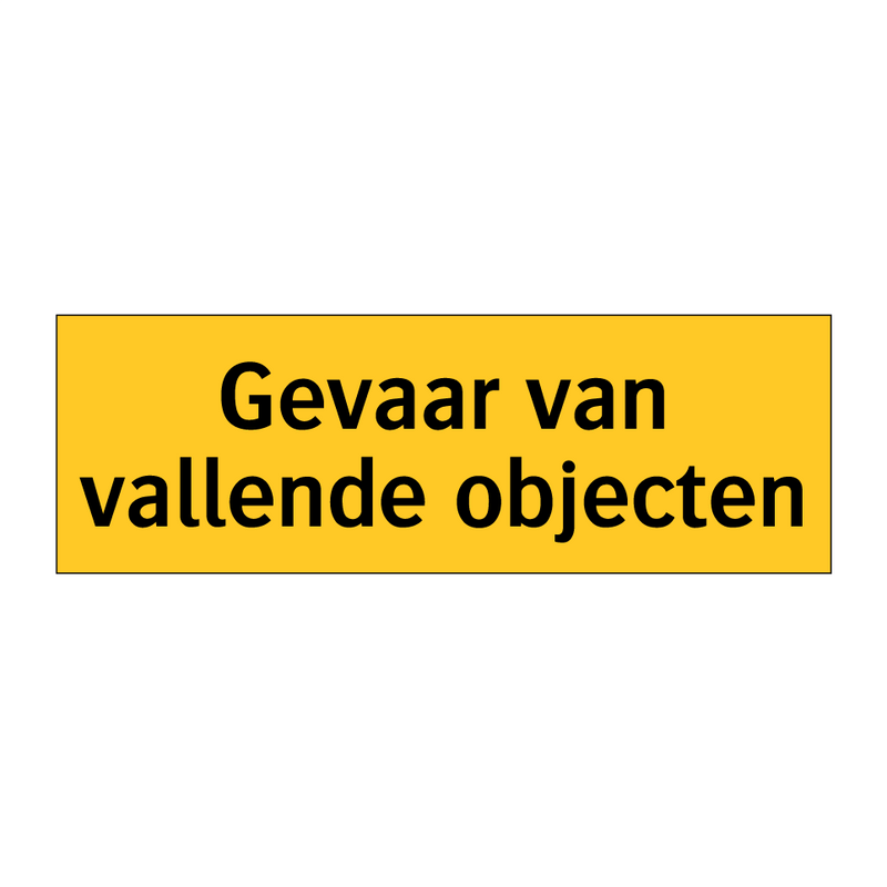 Gevaar van vallende objecten