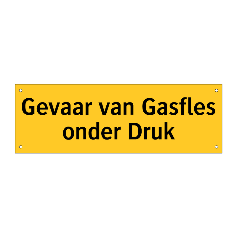Gevaar van Gasfles onder Druk