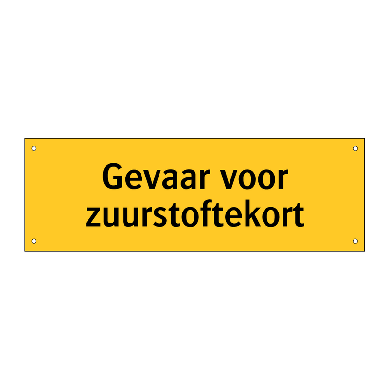 Gevaar voor zuurstoftekort