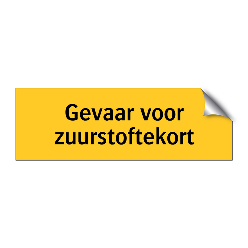 Gevaar voor zuurstoftekort