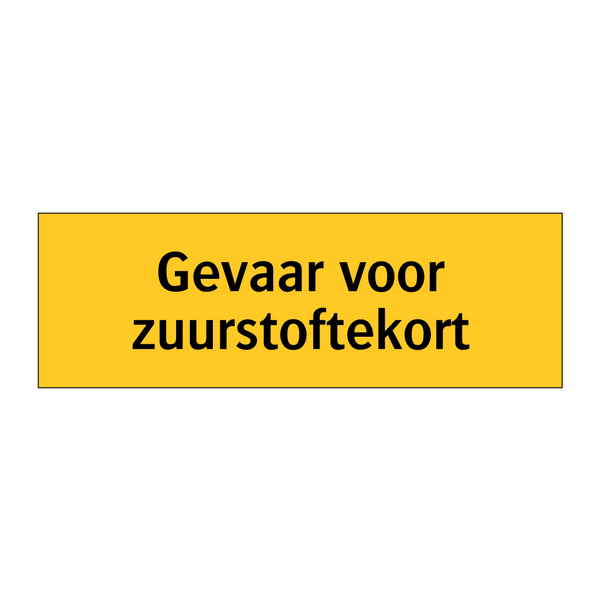 Gevaar voor zuurstoftekort