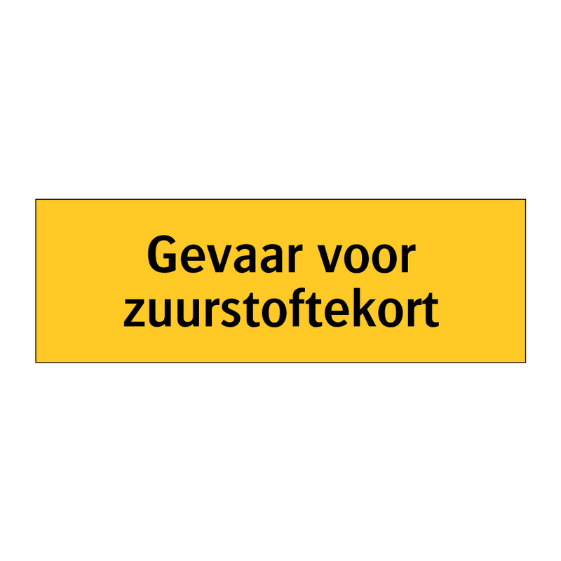 Gevaar voor zuurstoftekort