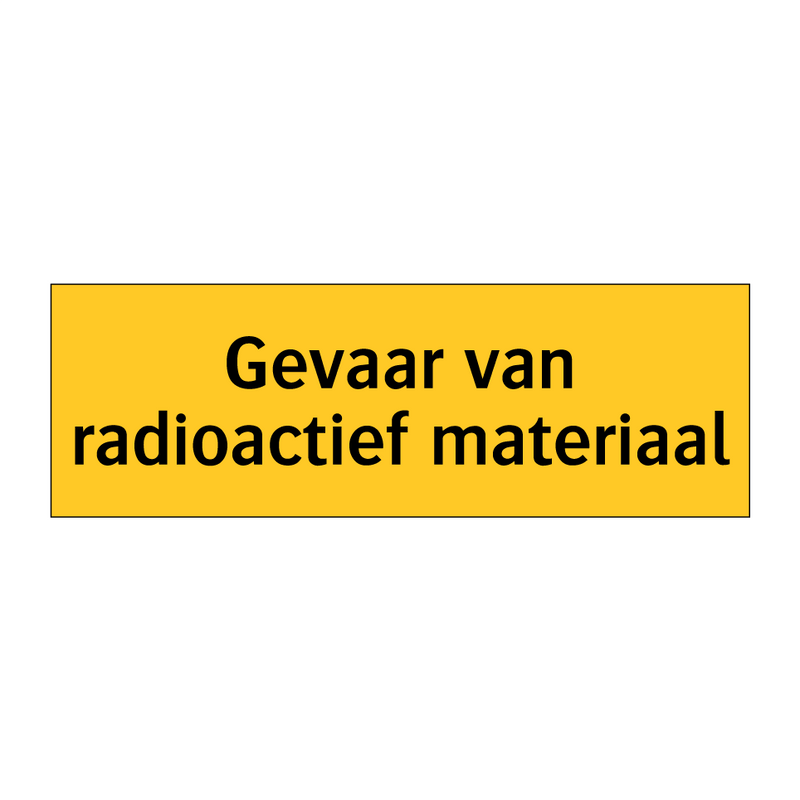 Gevaar van radioactief materiaal