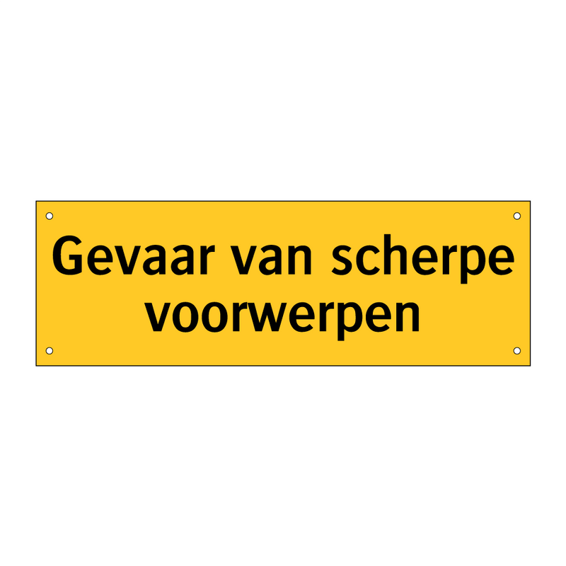 Gevaar van scherpe voorwerpen