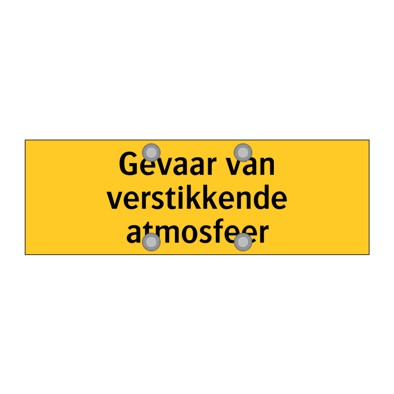 Gevaar van verstikkende atmosfeer