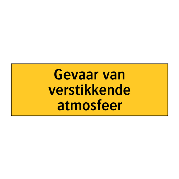 Gevaar van verstikkende atmosfeer