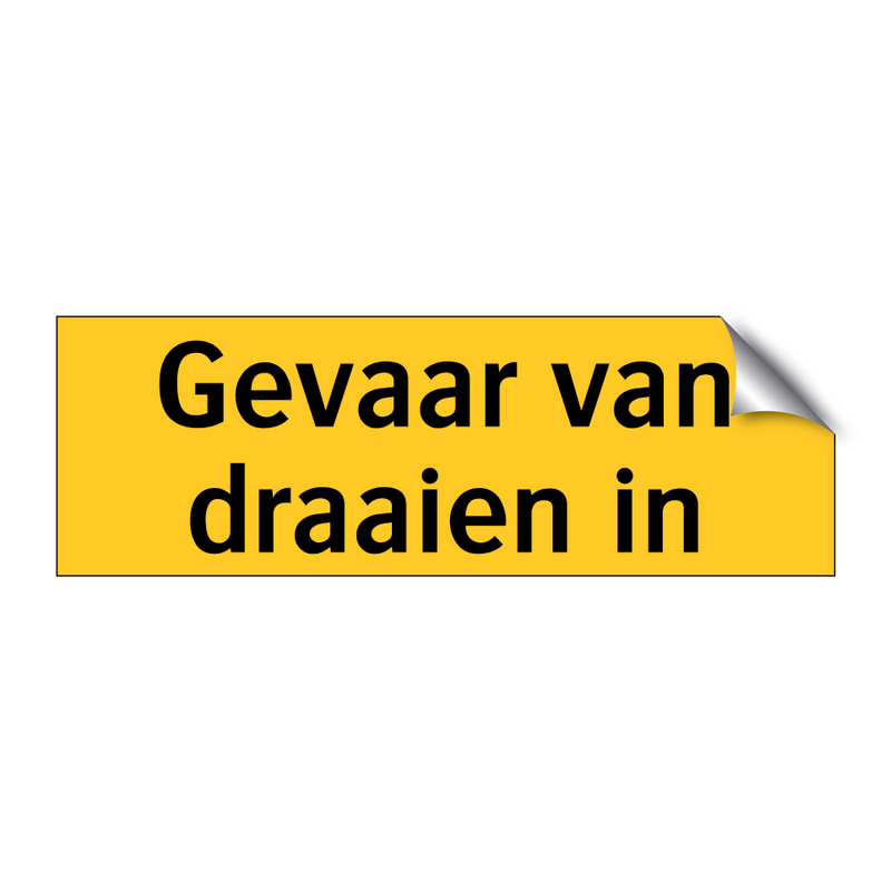 Gevaar van draaien in