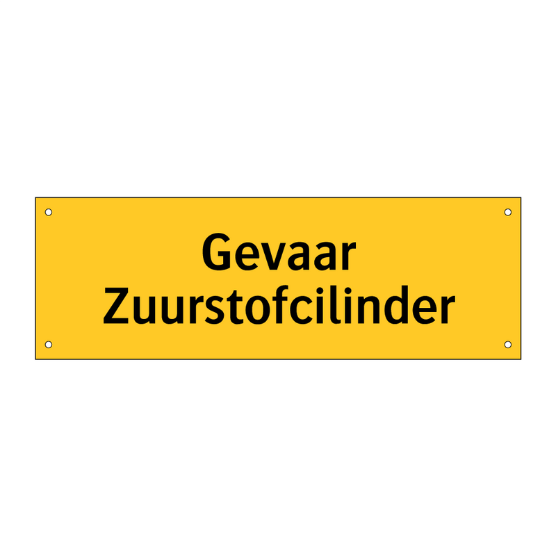 Gevaar Zuurstofcilinder