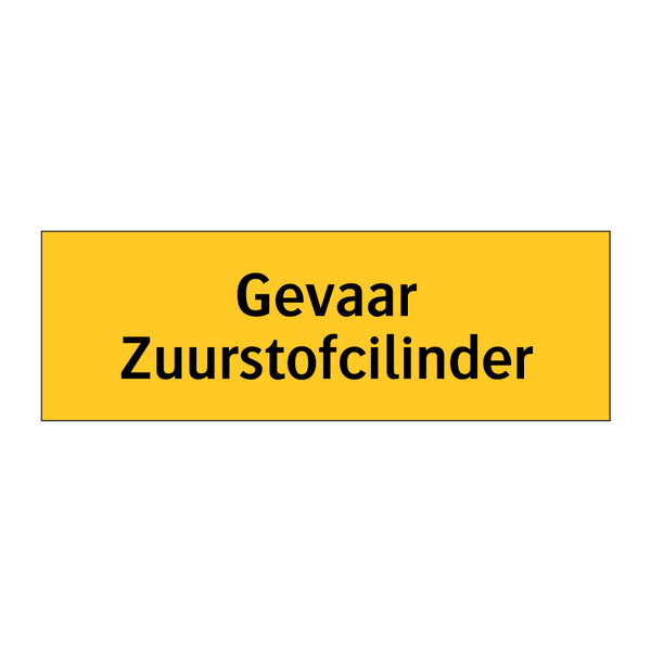 Gevaar Zuurstofcilinder