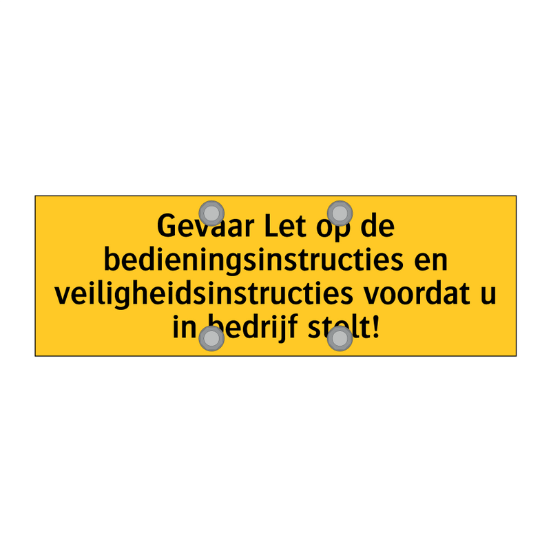 Gevaar Let op de bedieningsinstructies en /.../