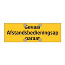 Gevaar Afstandsbedieningsapparaat