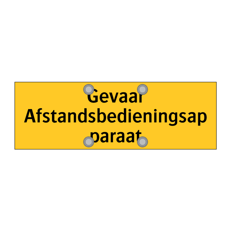 Gevaar Afstandsbedieningsapparaat