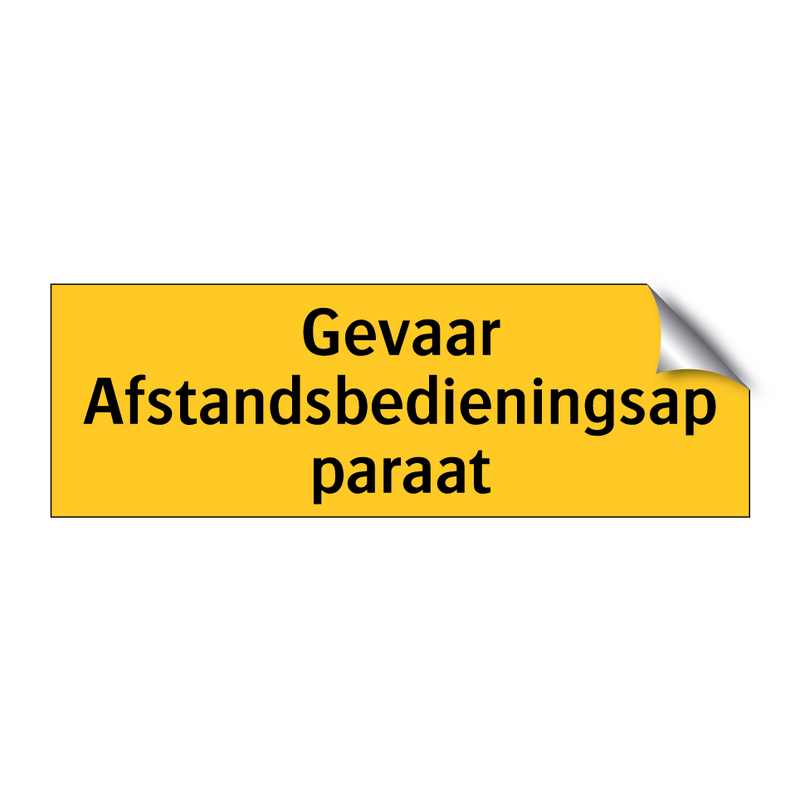 Gevaar Afstandsbedieningsapparaat
